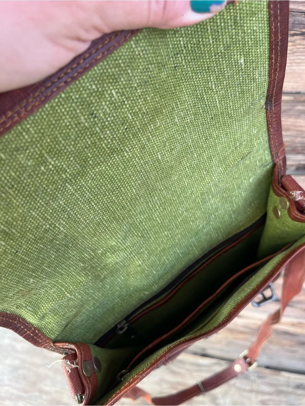 VINTAGE | Brown Leather Crossbody Messenger Bag Satchel
